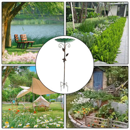 Birdbaths for Outdoors. Garden Standing Metal Bird Feeder Bowl. Height Adjustable, Winterproof. Decorations for Yard