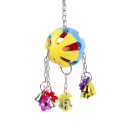 Parrot Toy. Colorful Bird Ball With Bell For Cage Bird. Chew Toy for Playing and Training. Ball Hanging Toy For Small Parakeets