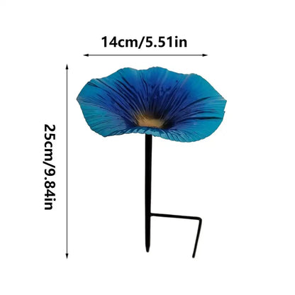 Bird Bath for Outside Garden. Bird Bath Feeder with Metal Stake. Flower Shape Decorative Feeding/Watering Station