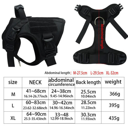 Large Dog Collar Dog Harness And Leash Set. Pet Vest Tactical. Large, Medium and Small Dogs Harnesses.