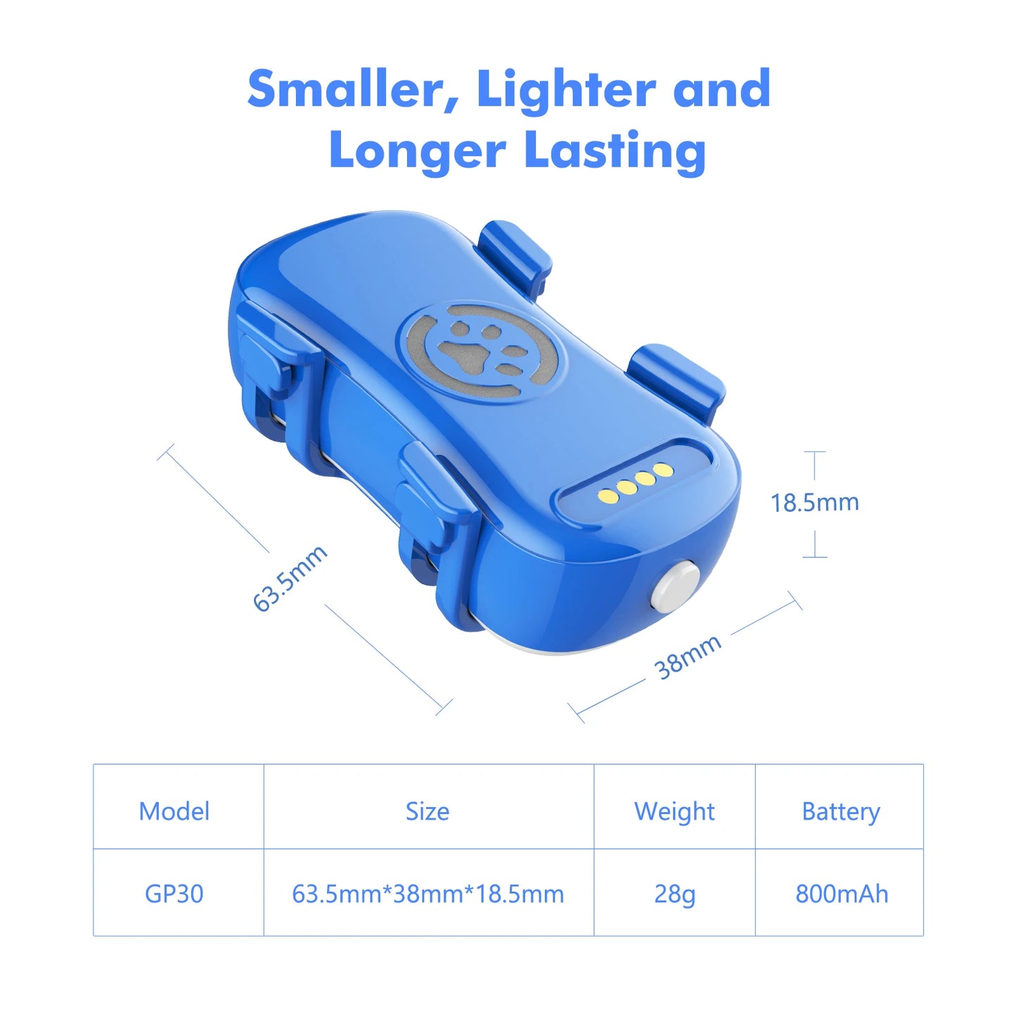 GPS Pet Tracker for Dogs & Cats. Real Time Tracking Unlimited Distance QR Code, Anti-Lost Locator with 1-year Service