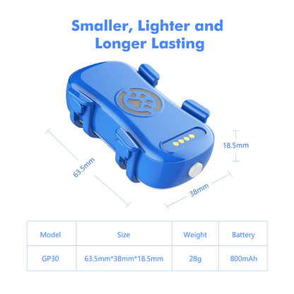 GPS Pet Tracker for Dogs & Cats. Real Time Tracking Unlimited Distance QR Code, Anti-Lost Locator with 1-year Service