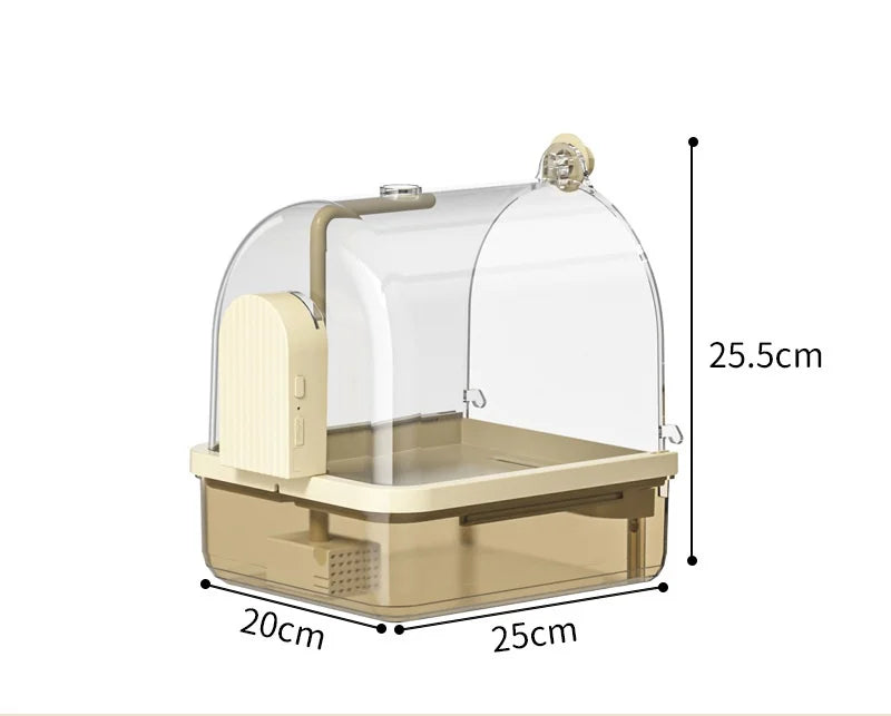 Clear Hanging Bird Bath. Automatic Water Circulation. Bath/ Shower For Birds. Easy to clean. Space Saving Design
Bird Cage Accessory