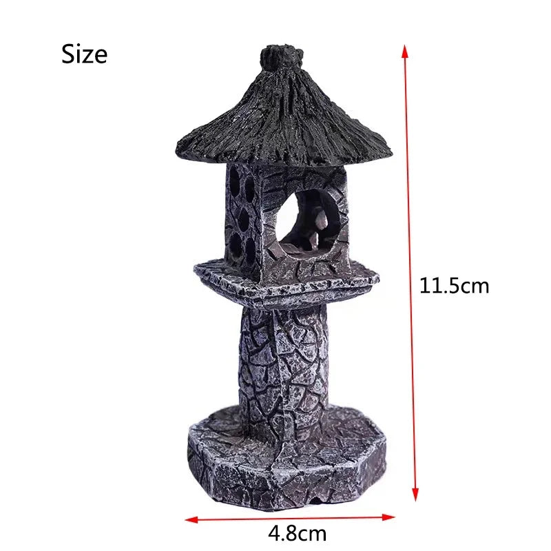 New Resin Fish Tank Ancient Castle Decoration. Aquarium Rock Cave Building Decoration