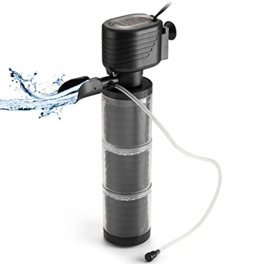 Internal Aquarium Filter for 120-170 Gallon Tank with Water Pump. 528 GPH 3-Stage Biochemical Sponge Filter for Large Tank