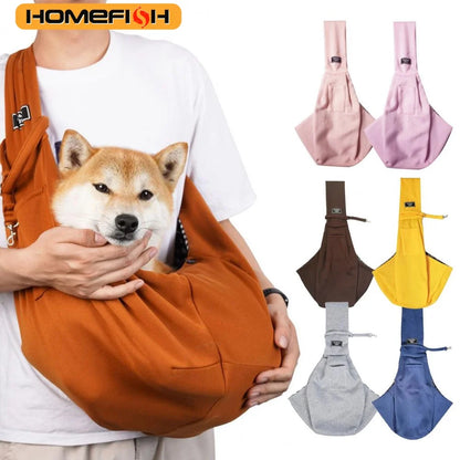Adjustable Dog Sling Carrier with Pocket. Breathable Small Animals Carrier. Crossbody Shoulder Pet Bag. Outdoor Travel Portable Bag
