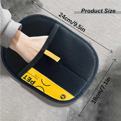 Pet Hair Remover Gloves. Electrostatic for Cats & Dogs, Reusable Washable Grooming Glove with 2-in-1 Lint Roller Brush - Safe Non-Toxic