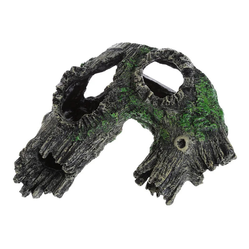 Aquarium Hollow Log Decor Multifunction Resin Fish Hiding Cave. Non-toxic for Fish Tank