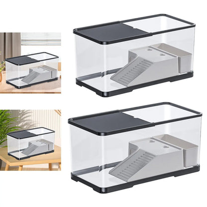 Turtle Tank/ Aquarium with Cover & Basking. Reptile Habitat for Frog, Snake, Amphibians and Small Reptile Leopard
