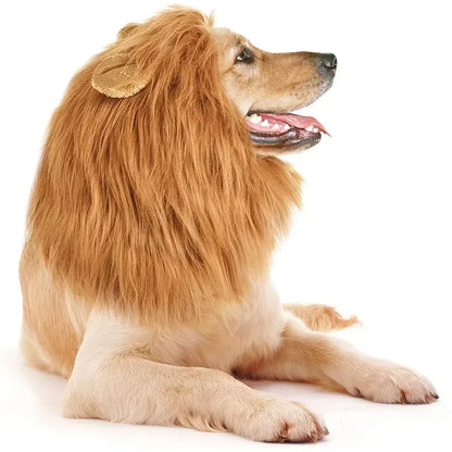 1pc Cute Pet Dog Cosplay Clothes. Lion Mane For Dogs. Costumes, Realistic Lion Wig For Medium to Large Dogs With Ears.