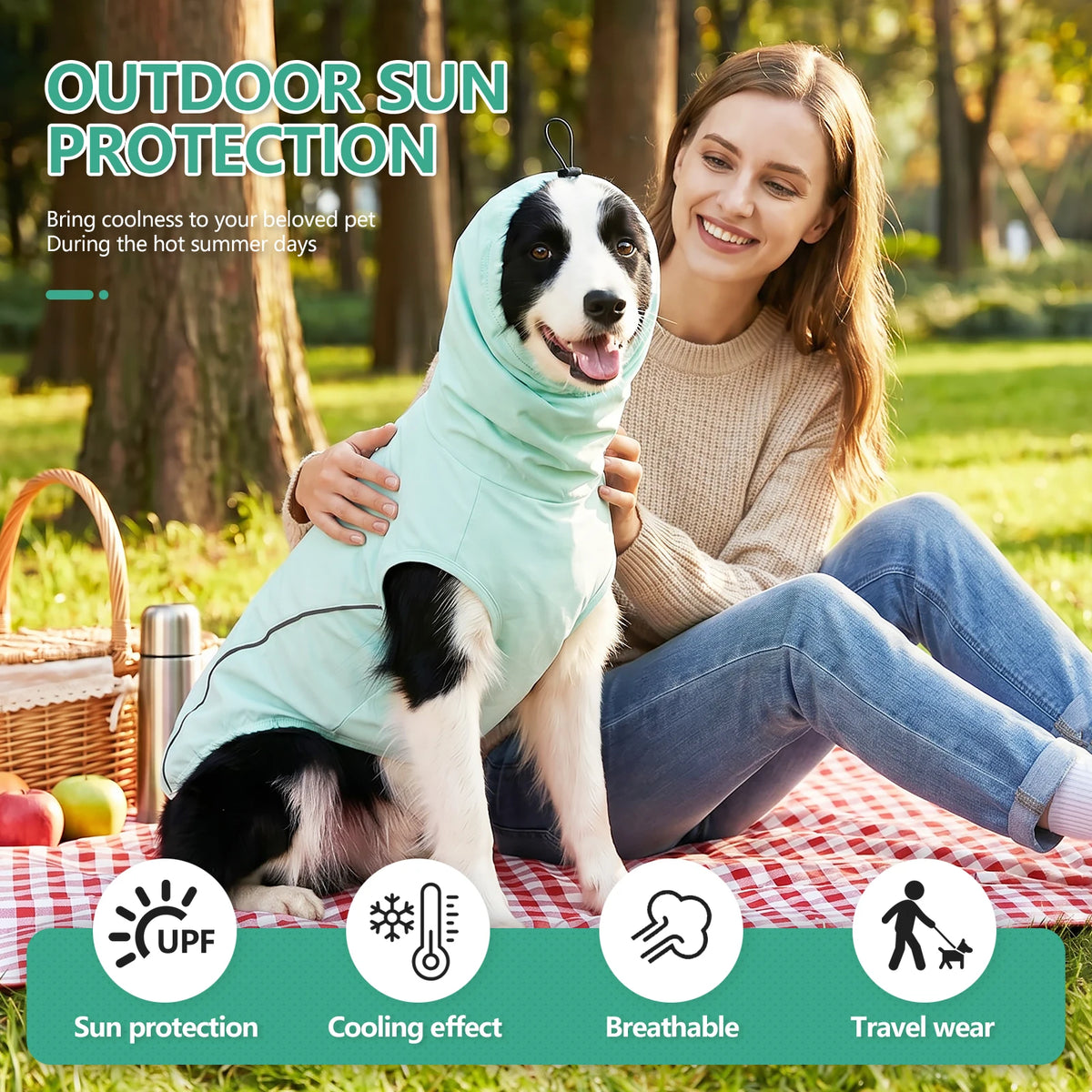 Dog Shirt, Cooling Vest. Lightweight, Breathable Dog T-Shirts. All-Season UV Protection Pet Clothes. Quick Dry, Soft, Stretchy Shirt