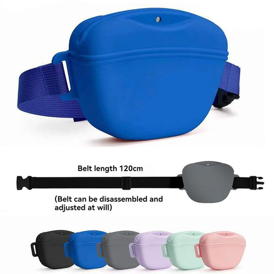 Pet Supplies. Silicone Dogs Treat Bag. Portable Dog Training Waist Bag. Outdoor Feeder. Puppy Snack Reward Storage Bag with Belt