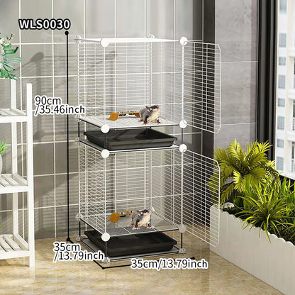 Small Animal Cage for Home Use That Does Not Occupy an Area with Toilet, Large Rabbit Cage, Sugar Glider, Breeding Squirrel Cage with Tray