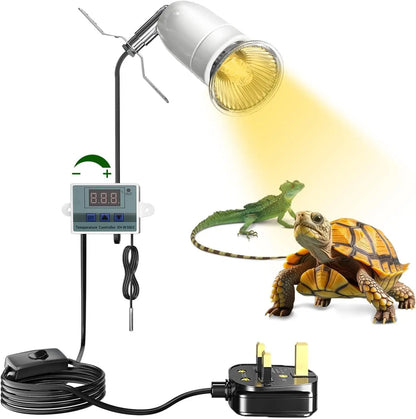 Reptile Heat Lamp Holder. Heating Lamp with Temperature Controller. Ceramic Bracket for E27 Bulb