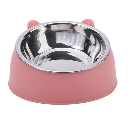 1/2/5pcs Cat Bowl. Creative Inclined Kitten Puppy Food Feeding Bowls. Stainless Steel Pet Dogs/Cats Feeders