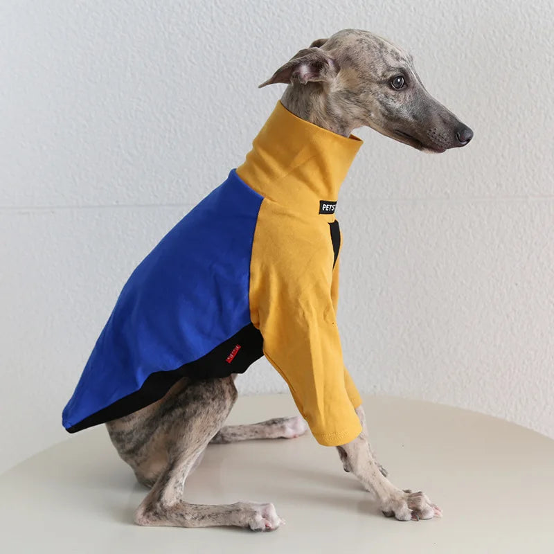 Autumn, Winter, Warm, Soft Dog Clothes. High Collar Greyhound 2 Legged Fleece Sweaters Long Sleeve Pet Shirts