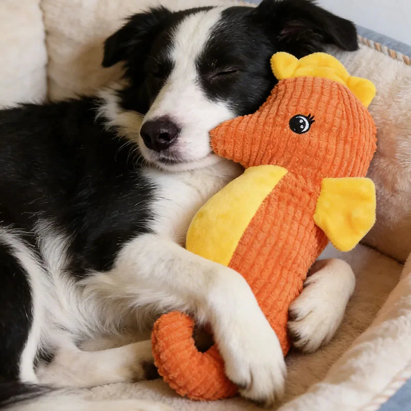 Cute Animal Safe Dog Touch Toys. Resistant Marine Animals. Indestructible Plush Tooth Chew. Dog Play Toy With Squeake.r