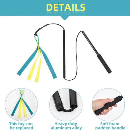 Pet Dog Interactive Flirt Pole Toys. Durable, Detachable Toy. Outdoor Activities, Dog Training Toys.