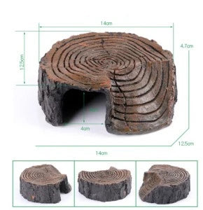 Reptile Hideout Cave. Simulation Tree Trunk Bark Habitat. Decor for Fish Tank Aquarium, Spider, Snake, Tortoise and Lizard Terrarium