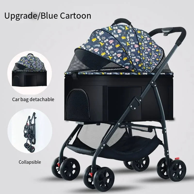 Pet Strollers, 3in1 Lightweight, Foldable, Specifically Designed for Walking Dogs. Medium-sized Small Dogs and Cats