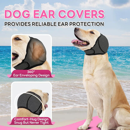 Dog Ear Covers. Waterproof & Soundproof Dog Ear Muffs for Noise, Water and Debris Protection. 360° Enveloping, Comfortable Dog Ear Warp