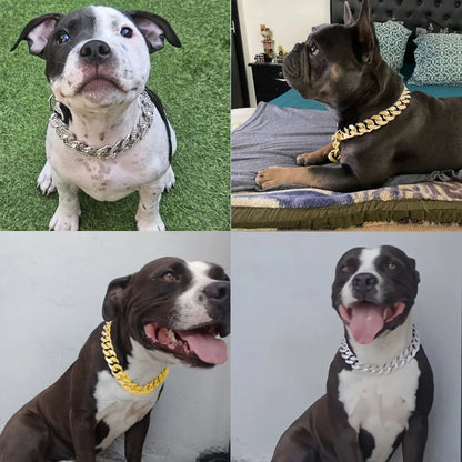 ABS Plastic Dog Collar Chain Diamond Inlay Sparkle. Cat Collars, Small Medium Large Dogs