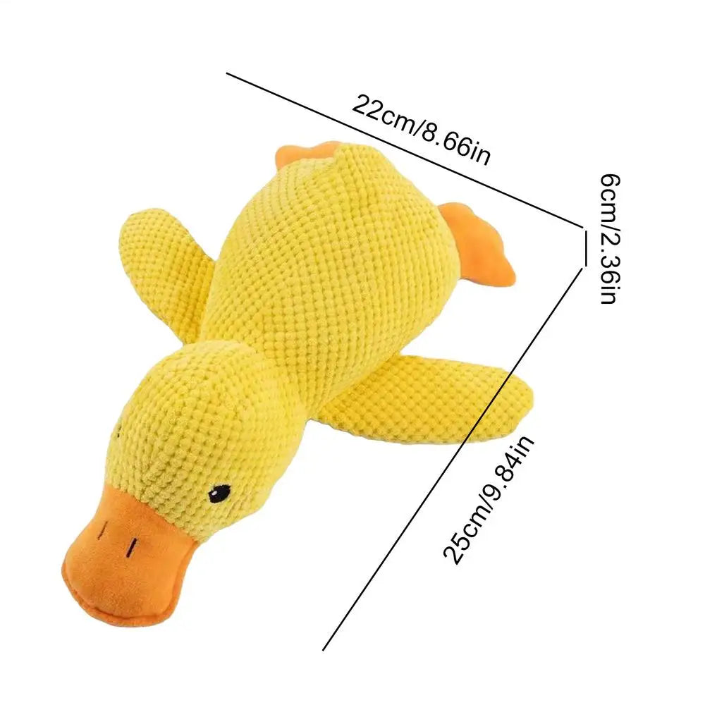 Duck dog toy, chew resistant, durable dog toy with quacking sound. teeth grinding relief. soft companion for small/large dog