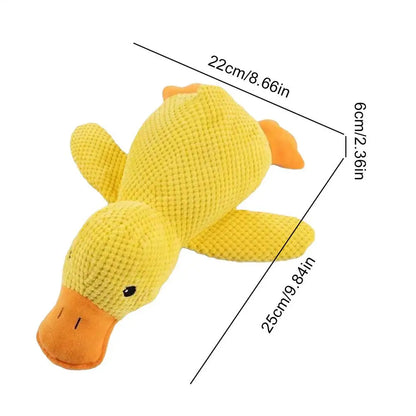 Duck dog toy, chew resistant, durable dog toy with quacking sound. teeth grinding relief. soft companion for small/large dog