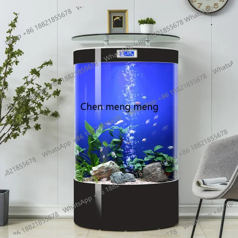 M07 Tank for Living Room Home. Use Medium to Large Floor-Standing. No Water Change Needed. Ornamental Fish Aquarium