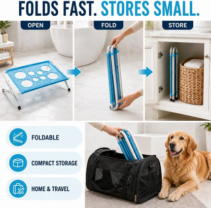 Dog Grooming Hammock, Foldable Cats Pet Paw, Bathing Wash Hammock Stand. Mesh Bath Support for Nail Trimming, Bathing, Grooming