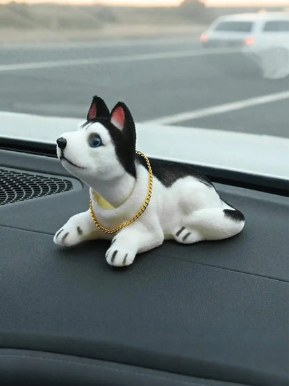 Cute Nodding Dog Dashboard Decor - Creative Resin Pet Statue For Vehicle Interior, Accessories