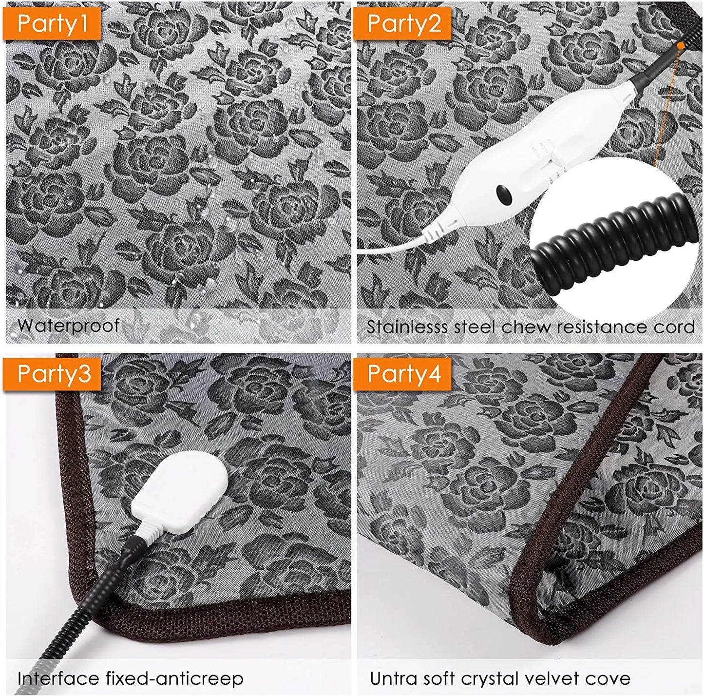 Pet Electric Heating Pad For Dogs And Cats. Adjustable Heating Pad. Pet Electric Warm Mat/Bed Waterproof and Bite-resistant Wire.