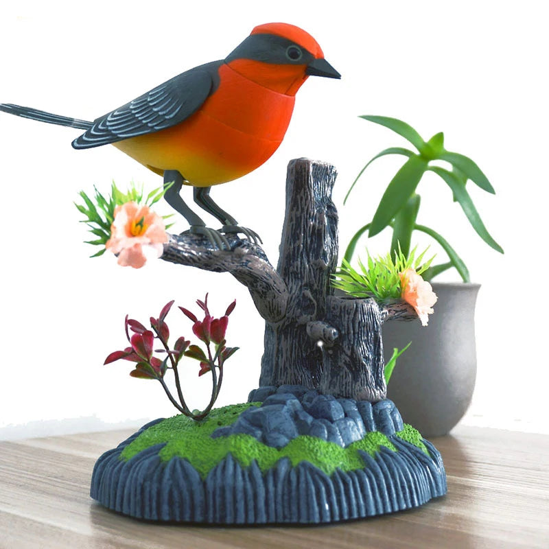 Sound Voice Control, Electric Bird Toy. Electric Simulation Induction Bird Cage toy.