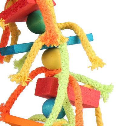 Wood Parrot Bird Toys. Love Bird Cage. Funny Training Bird Toys. Cotton Rope. Parrot Toy, Bite Resistant, Bird Tearing.