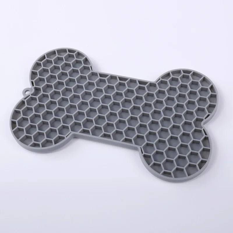 Silicone Pet Licking Mat. Cat Anti-choking With Slow Food Bowl. Puppy Bath Distracted Licking Plate.
