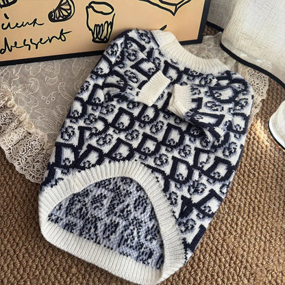 Luxury Designer Dog Winter Clothes, XS-2XL. Warm, Soft Puppy Sweaters Knitted. French Bull Knitwear