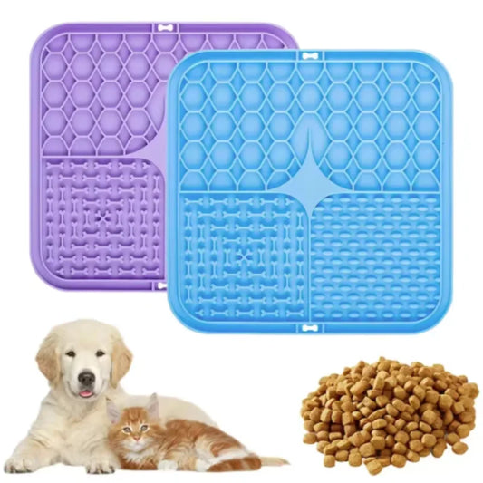 Pet Lick Silicone Mat. Dogs Slow Food Plate for Dog Bathing Distraction. Silicone Dog Sucker, Food Training Dog Feeder