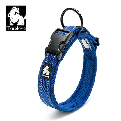 Truelove Pet Dog Collar Nylon Adjustable Webbing Padded, Reflective, Durable, Heavy Duty