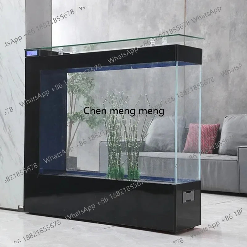 CC 45 Super White Glass Light. Luxury Fish Tank. Living Room. Large Rectangular