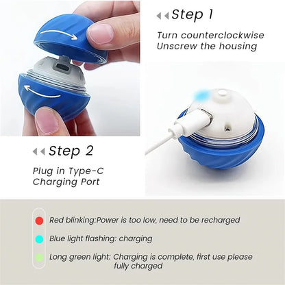 Smart Dog Toys. Electronic Ball, Interactive Pet Toy, Moving Ball. USB Automatic Moving Bouncing for Dogs and Cats