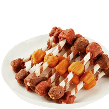 3-Flavor BBQ Skewers Dog Chew Treats 200g– Teeth Cleaning, Best Chews for Training Small & Large Dogs