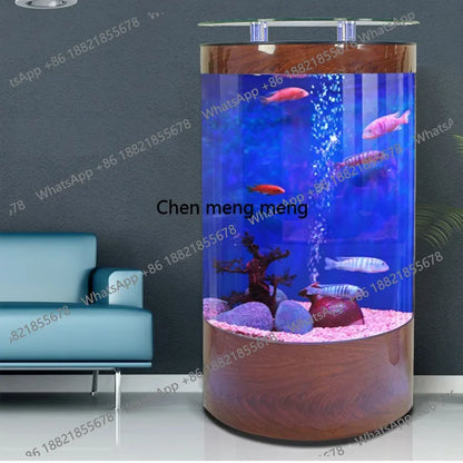 M07 Tank for Living Room Home. Use Medium to Large Floor-Standing. No Water Change Needed. Ornamental Fish Aquarium