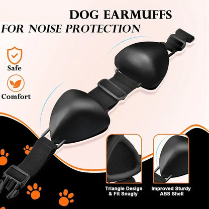 Dog Ear Muffs. Noise Protection, Hearing Protection. Muffles Thunder, Vacuum, Fireworks, Comfortable Pet Earmuffs
