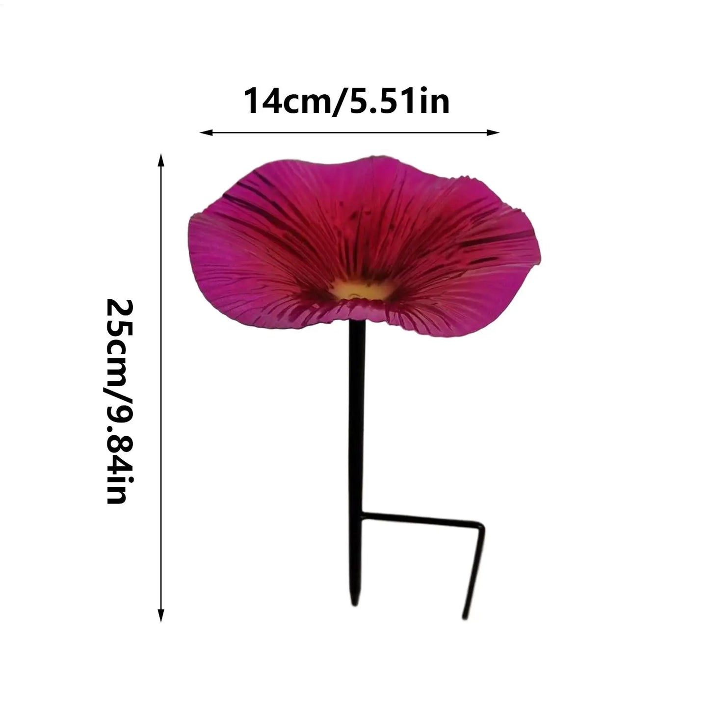 Bird Bath for Outside Garden. Bird Bath Feeder with Metal Stake. Flower Shape Decorative Feeding/Watering Station