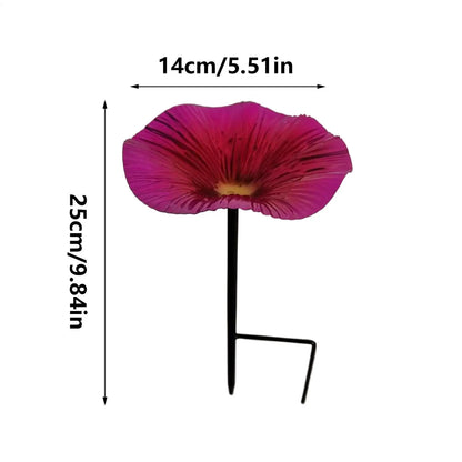 Bird Bath for Outside Garden. Bird Bath Feeder with Metal Stake. Flower Shape Decorative Feeding/Watering Station
