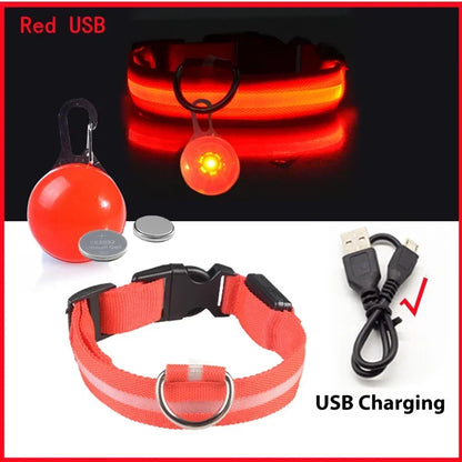 Usb Charging Glowing Collar With Pendant Detachable Luxury Led Light. For Small Dogs Cat Night Safety