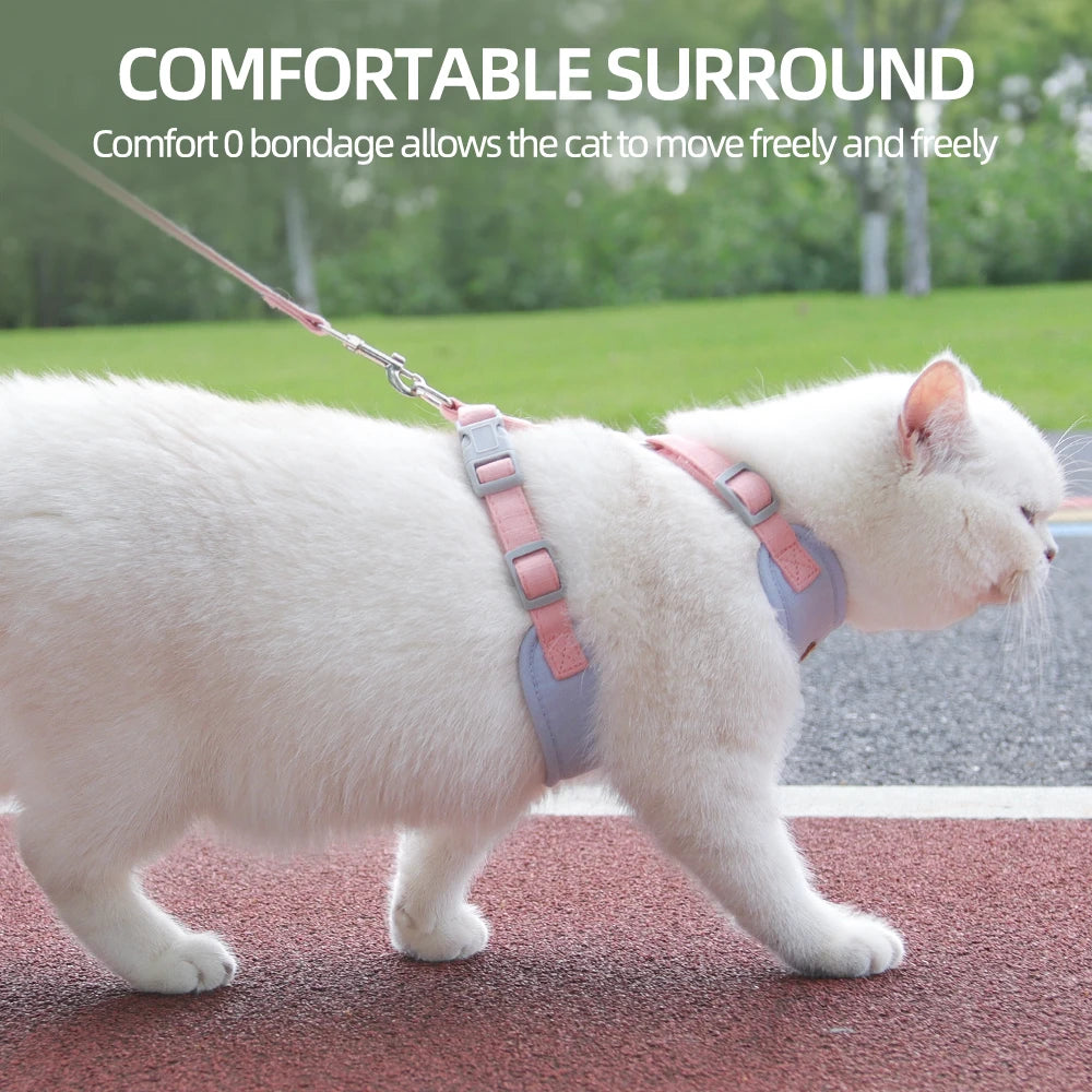 Cat/Puppy Outdoor Walking Supplies. Fashion Pet Harness and Leash Set for Small Dogs/Cats. Breathable, Durable Kitten Harnesses