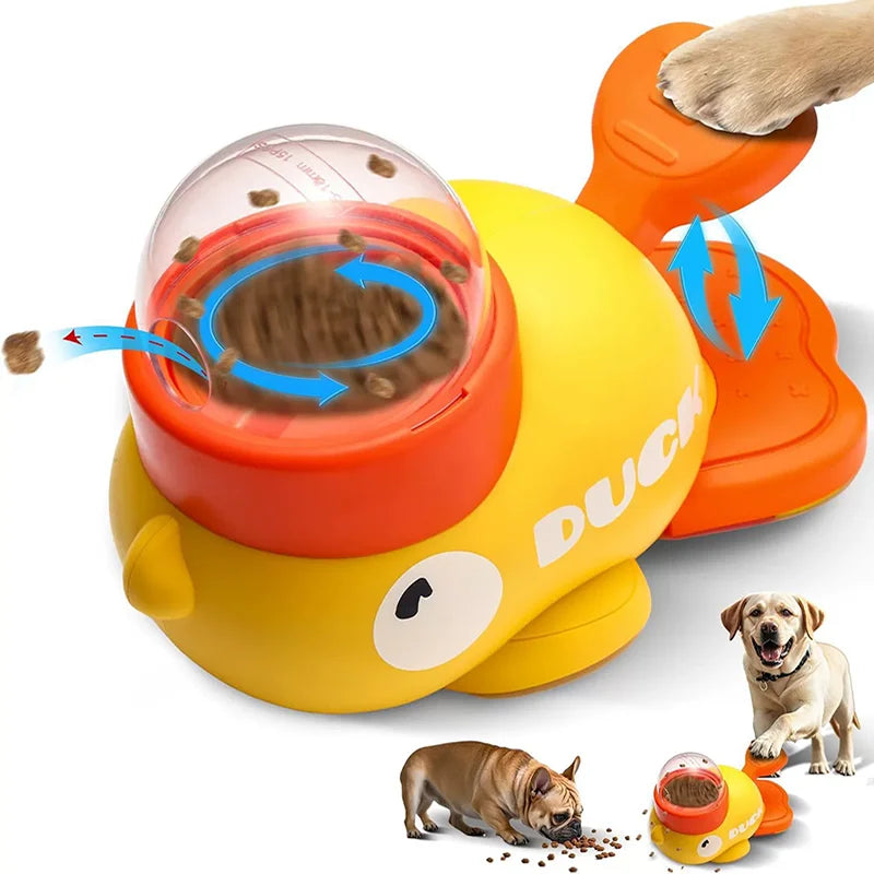 Little Yellow Duck Treat Dispenser. Cat/Dog Toy. Self Play Boredom Relief. Interactive Launcher, IQ Training, Slow Feeder Puzzle Toys