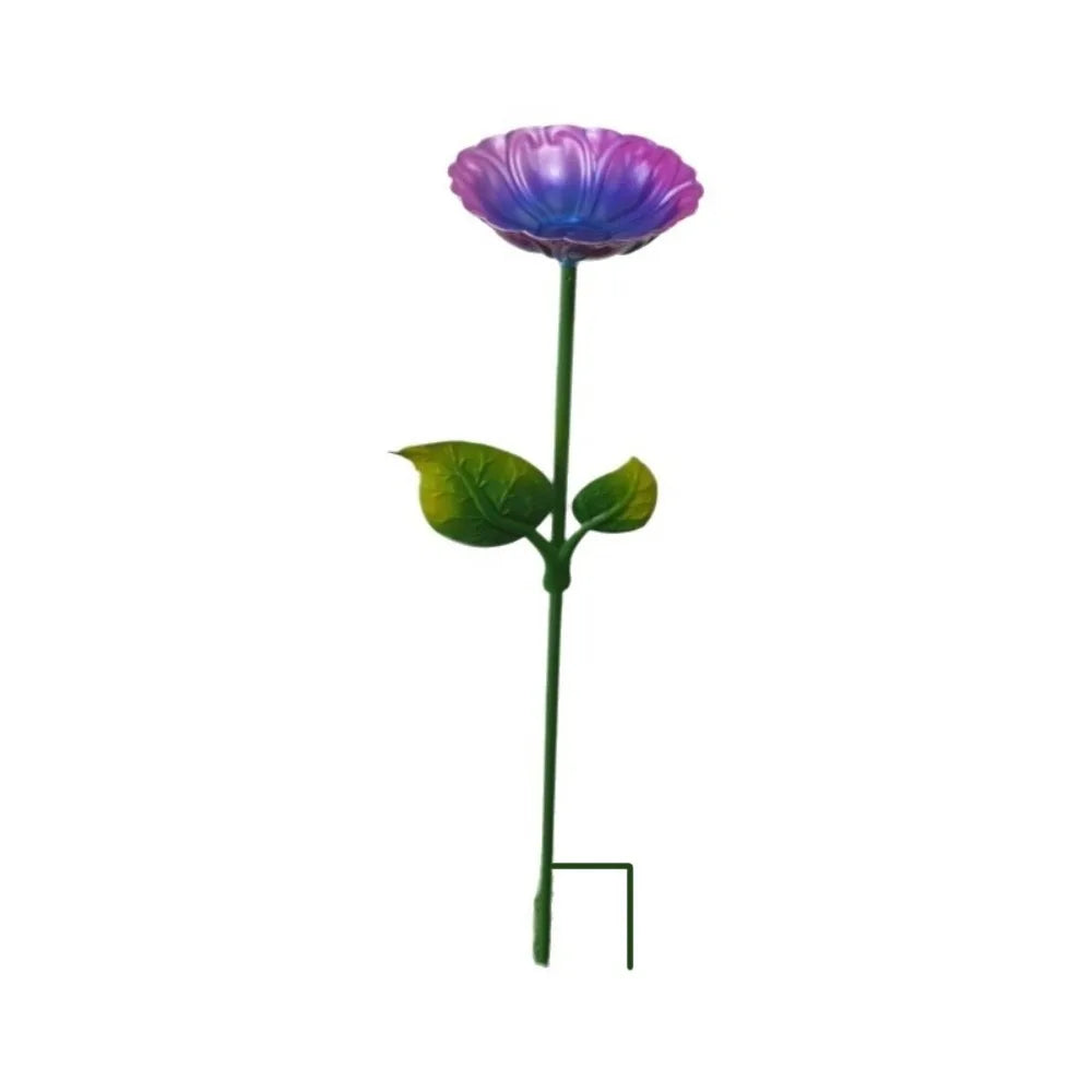 Bird Food/Water Bowl. Iron Flower Shaped Bird Bath. Large Capacity, Durable Bird Feeding Dish. Convenient Bird Bathtub for Yard/Courtyard
