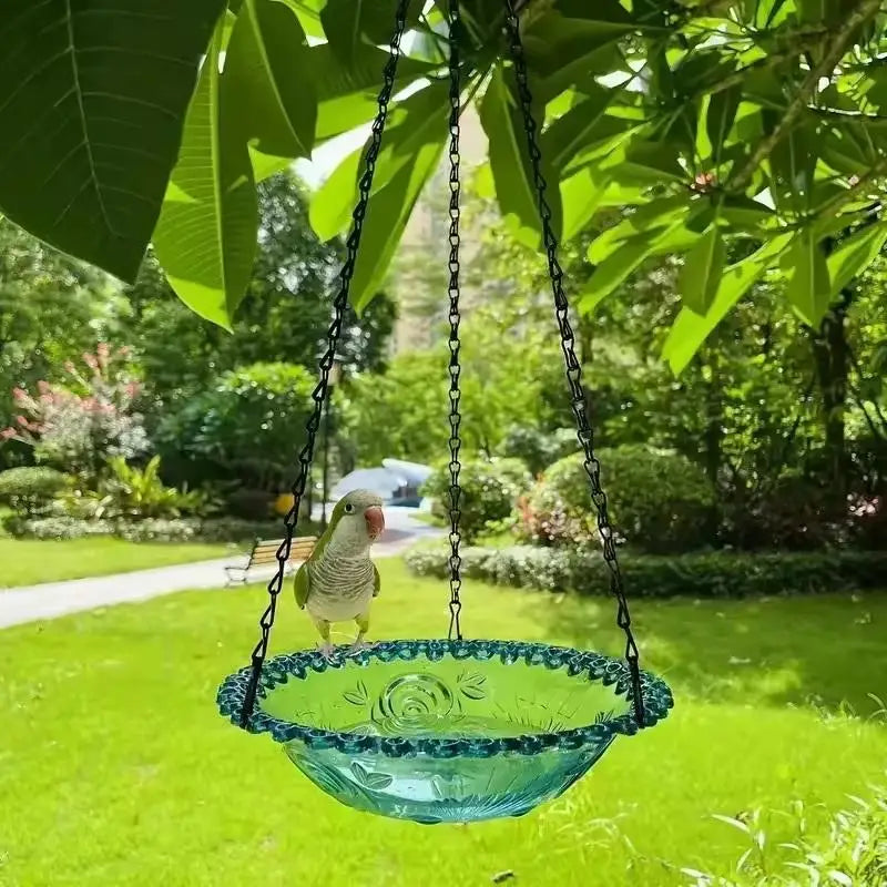 New Bird Flower Shaped Hanging Bird Feeder/Birdbath For Garden, Yard, Farm.